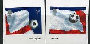 2002 GB - SG2293-94 World Cup 1st Self-Adhesive Pr from PM6 MNH